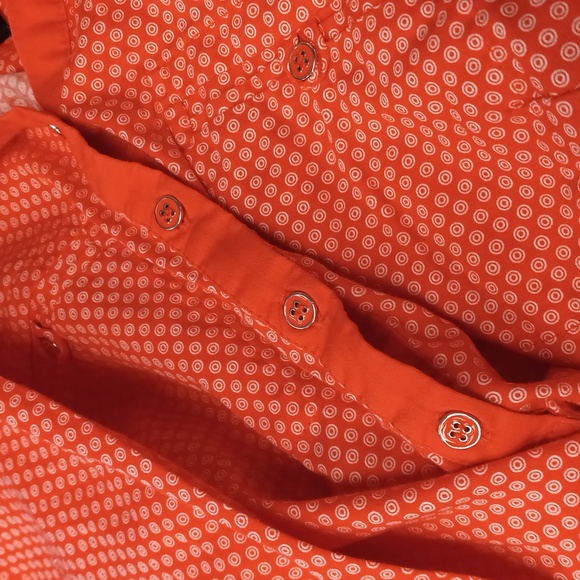 7th Avenue Design Studio Coral and White Longsleeve Blouse with Buttons - Picture 6 of 8